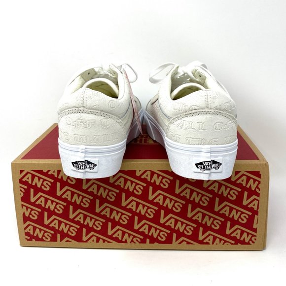 💖MEGA SALE💖VANS PLATFORM OLD Skool Suede Egret White Women's 10 VN0A3B3U4TE - Picture 5 of 11